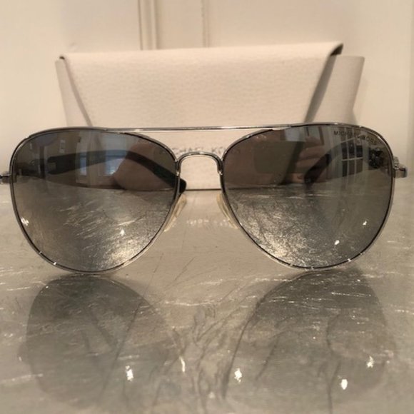 Michael Kors Silver Aviator Sunglasses